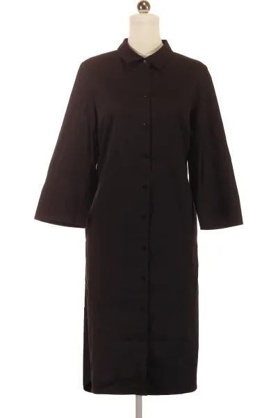 černé Košilové šaty S Krátkým Rukávem Vel. 36