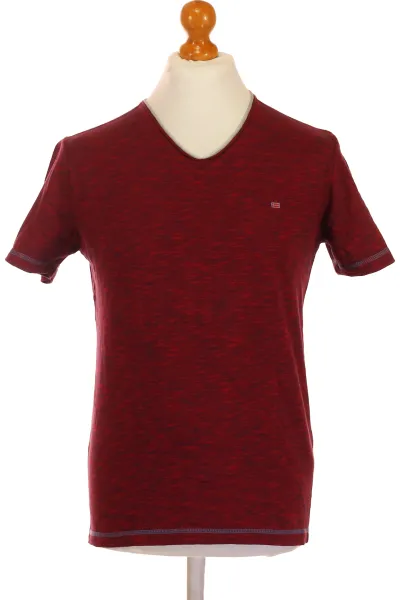červené Jednoduché Pánské Tričko S Krátkým Rukávem Vel. M