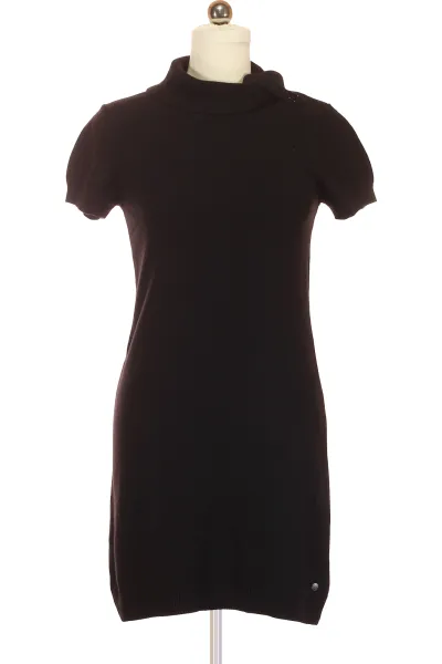 černé šaty S Krátkým Rukávem Pletené S.OLIVER Vel.  40