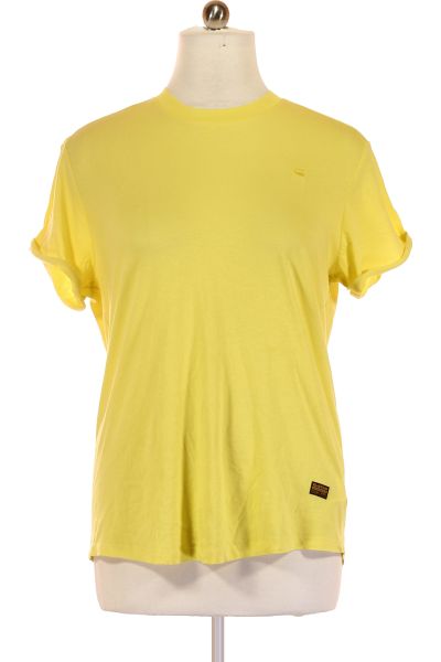 žluté Jednoduché Pánské Tričko s Krátkým Rukávem Vel. M | Outlet