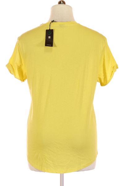 žluté Jednoduché Pánské Tričko s Krátkým Rukávem Vel. M | Outlet