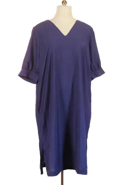 Modré Letní šaty S Krátkým Rukávem Christian Berg Vel. 50