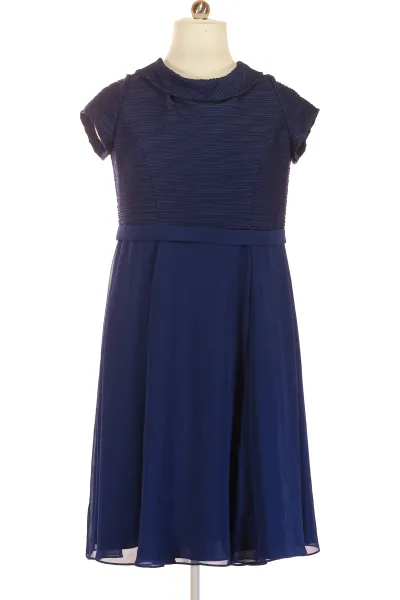 Modré Společenské šaty S Krátkým Rukávem Vel.  50