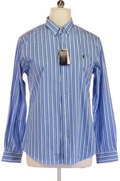 Modrá Vzorovaná Pánská Košile S Dlouhým Rukávem Vel. XL