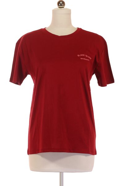 červené Jednoduché Dámské Tričko s Krátkým Rukávem | Outlet