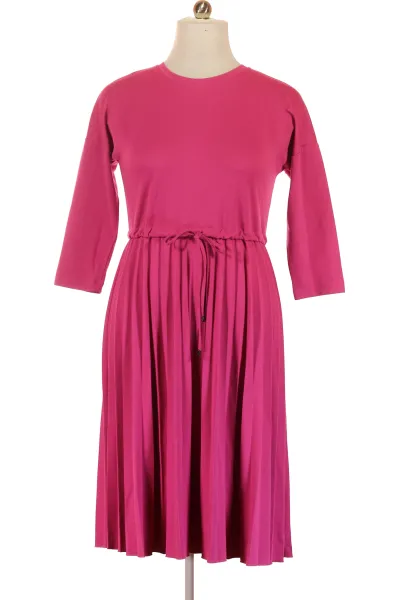 Růžové šaty S Krátkým Rukávem Pletené Vel. 40