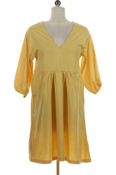 Žluté Letní šaty S Krátkým Rukávem MANGO Vel. S