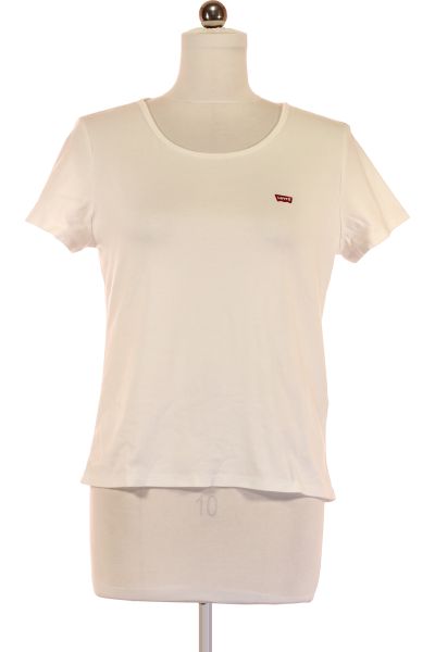 Bílé Jednoduché Dámské Tričko S Krátkým Rukávem Vel. XL