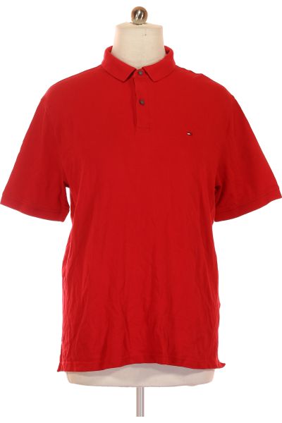 červené Pánské Tričko S Límečkem A 