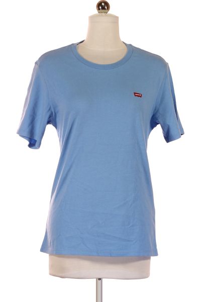 Modré Jednoduché Dámské Tričko s Krátkým Rukávem Vel. XS | Second Hand