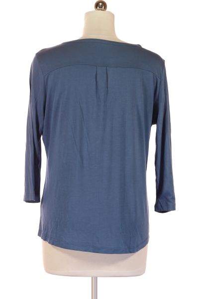 Modré Jednoduché Dámské Tričko s Krátkým Rukávem Vel. 40 | Second Hand