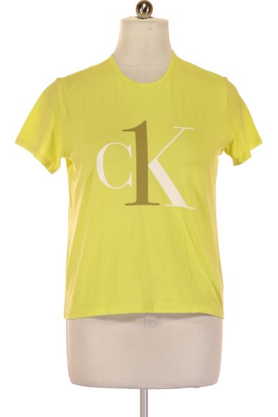 žluté Dámské Tričko S Potiskem Calvin Klein Vel.  L
