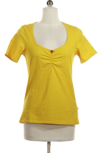 Žluté Jednoduché Dámské Tričko S Krátkým Rukávem Vel.  34