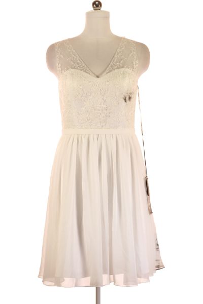 Bílé Svatební šaty Šaty Bez Rukávů Mascara Vel. 42