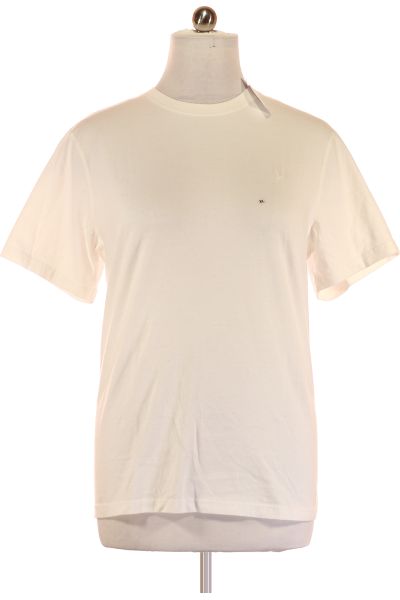 Bílé Jednoduché Pánské Tričko S Krátkým Rukávem Vel.  XL