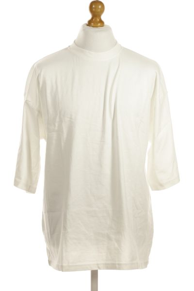 Bílé Jednoduché Pánské Tričko S Krátkým Rukávem Vel. 40