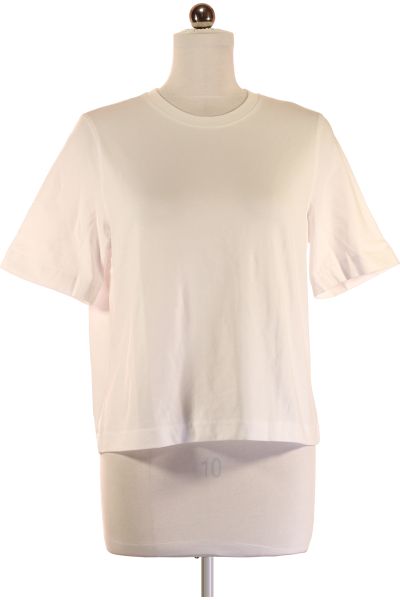 Bílé Jednoduché Dámské Tričko s Krátkým Rukávem Vel. S | Outlet