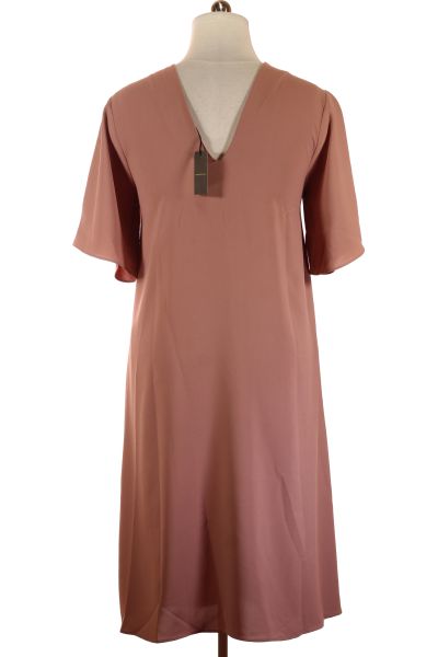 Růžové Společenské šaty s Krátkým Rukávem Vel. 42 | Outlet