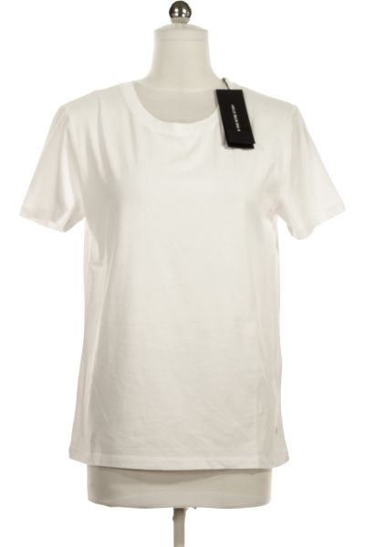Bílé Jednoduché Dámské Tričko s Krátkým Rukávem Vel. 38 | Outlet