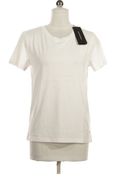 Bílé Jednoduché Dámské Tričko S Krátkým Rukávem Vel. 36