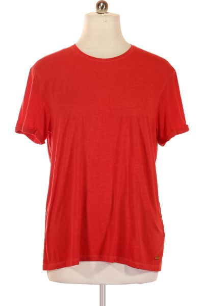 červené Jednoduché Pánské Tričko S Krátkým Rukávem