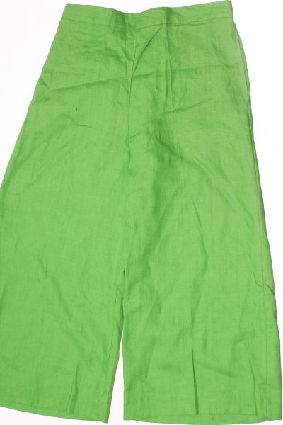 Zelené Lněné Dámské Kalhoty Letní MANGO Vel.  XL