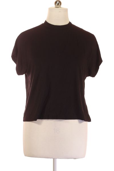 černé Jednoduché Dámské Tričko S Krátkým Rukávem Vel.  XL