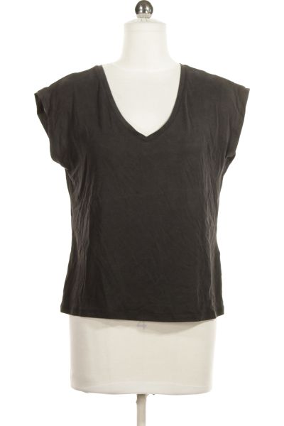černé Jednoduché Dámské Tričko S Krátkým Rukávem Vel. XS
