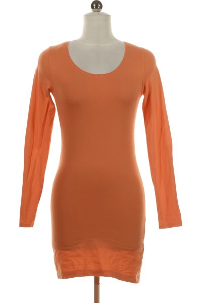 Oranžové Letní Šaty s Dlouhým Rukávem Gina Tricot Vel. S | Second Hand