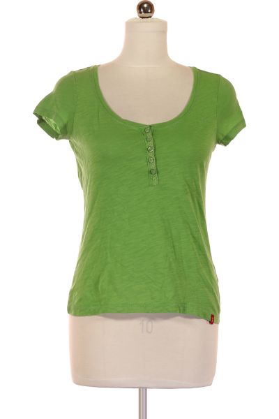 Zelené Jednoduché Dámské Tričko S Krátkým Rukávem Vel. M