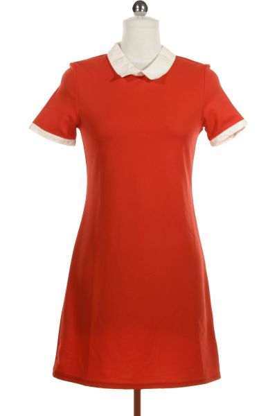 červené šaty S Krátkým Rukávem Pletené Jennyfer Vel.  S