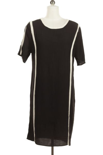 černobílé Pouzdrové šaty S Krátkým Rukávem Vel.  40