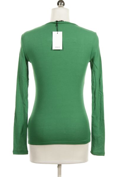 Zelené Jednoduché Dámské Tričko s Dlouhým Rukávem | Outlet