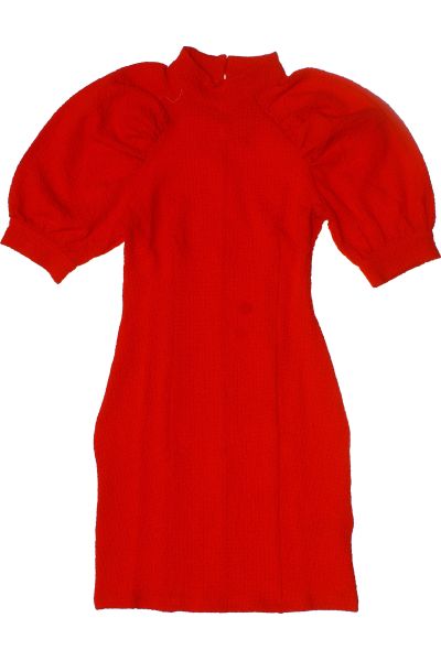 Červené Pouzdrové šaty S Krátkým Rukávem Vel.  32