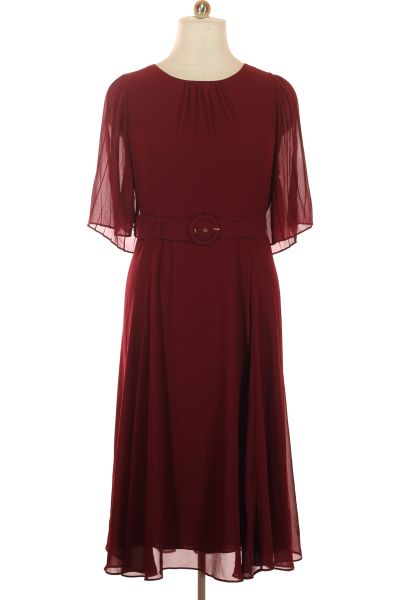 červené Společenské šaty S Krátkým Rukávem Vel.  50