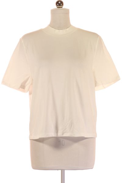 Bílé Jednoduché Dámské Tričko S Krátkým Rukávem