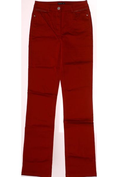 Červené Dámské Rovné Kalhoty Vel. 36 Outlet