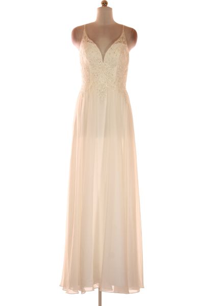 Bílé Svatební šaty Šaty Bez Rukávů Magic Bride Vel.  38