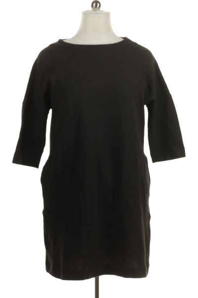 Černé šaty Mikinové S Krátkým Rukávem Christian Berg Vel. 44
