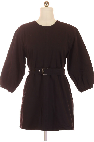 Černé Džínové šaty S Krátkým Rukávem Vel. 40