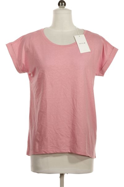 Růžové Jednoduché Dámské Tričko S Krátkým Rukávem Vel.  XS