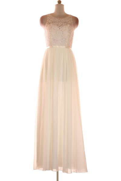 Bílé Svatební šaty Šaty Bez Rukávů Vel.  38