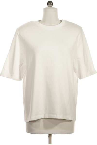 Bílé Jednoduché Dámské Tričko s Krátkým Rukávem Vel. S | Outlet