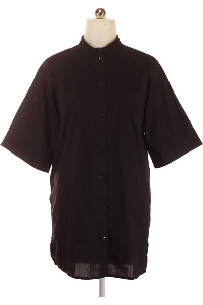 Černé Košilové šaty s Krátkým Rukávem Monki Vel. L