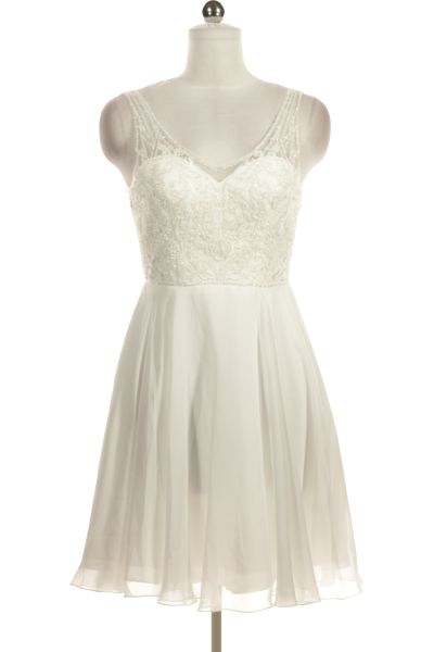 Bílé Svatební šaty Šaty Bez Rukávů Laona Vel. 34