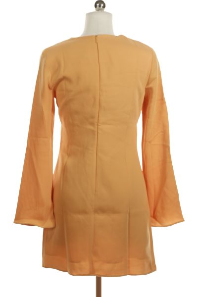 Oranžové Společenské Šaty s Dlouhým Rukávem Vel. XS | Outlet