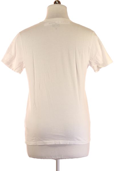 Bílé Jednoduché Dámské Tričko s Krátkým Rukávem Vel. L | Outlet