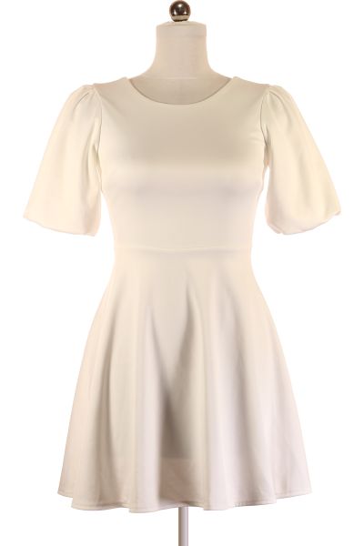 Bílé Společenské šaty S Krátkým Rukávem Wal G