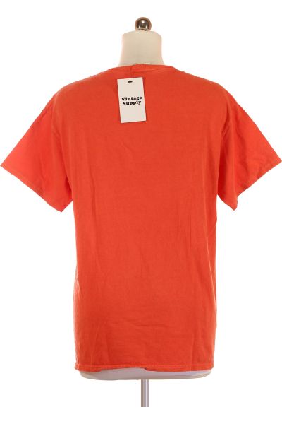 Oranžové Dámské Tričko s Potiskem Vintage Supply Vel. M | Outlet