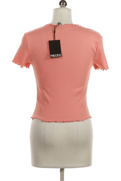 Růžové Jednoduché Dámské Tričko s Krátkým Rukávem Vel. S | Outlet